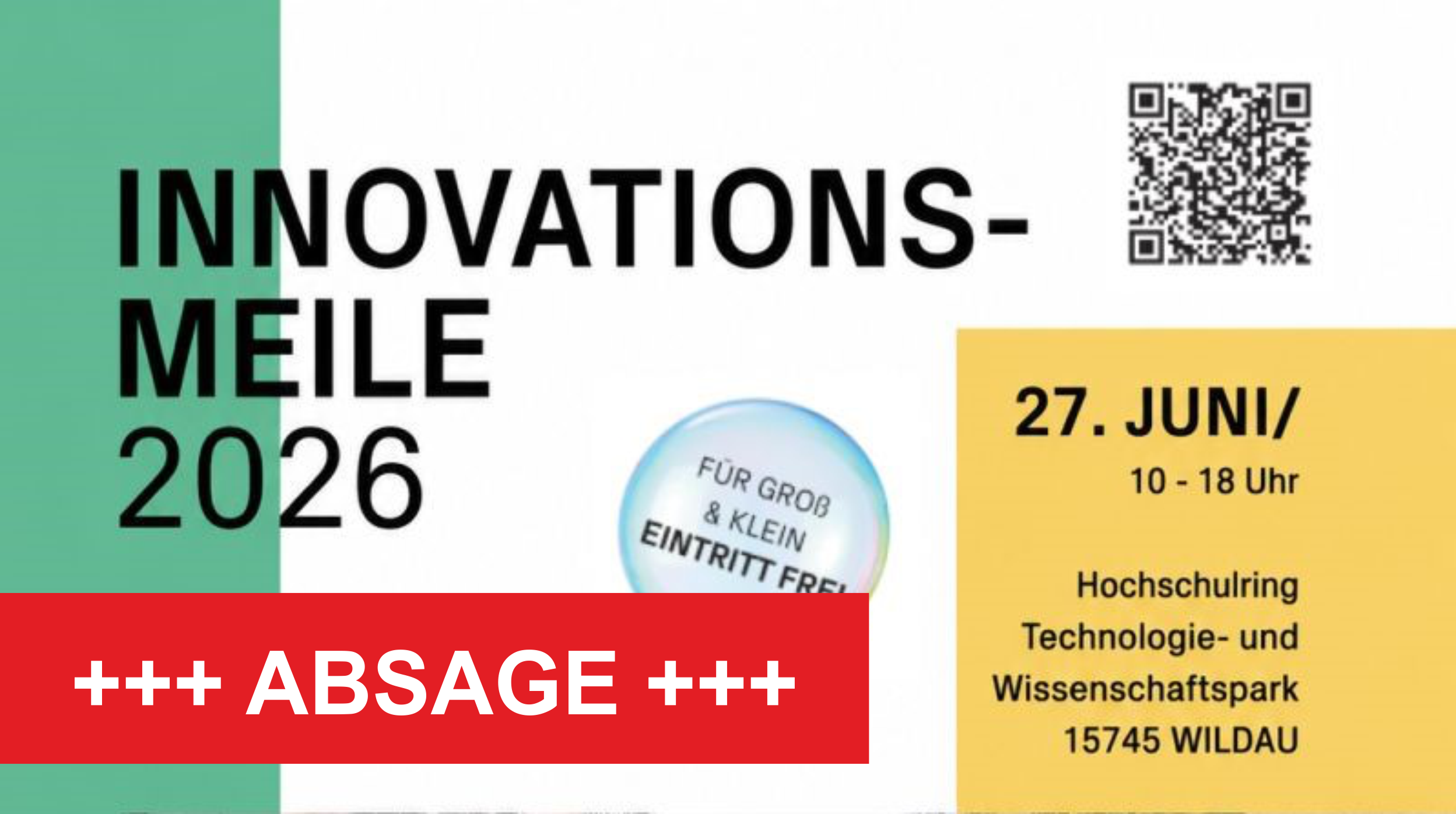 2026 06 26 Absage Innovationsmeile
